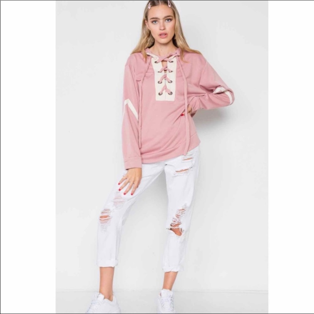 Gorgeous Lace up hoodie